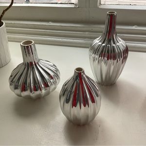 Jonathan Adler Trio of Silver Lantern Vases! FAB-U-LOUS!